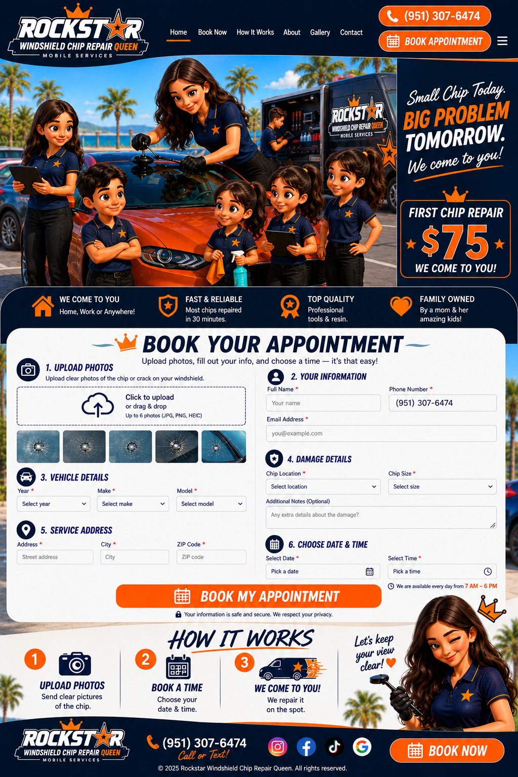 Rockstar Windshield Chip Repair Queen family mobile windshield repair team
